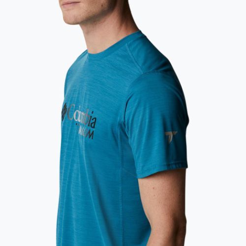 Maglietta da trekking Columbia Titan Pass Graphic uomo deep marine/titanium burst graphic