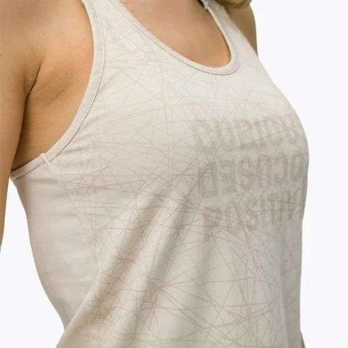 Maglietta da arrampicata Salewa Lavaredo Hemp Print Tank oatmeal da donna