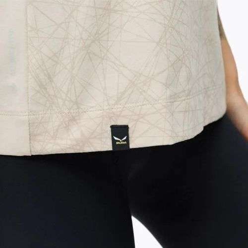 Maglietta da arrampicata Salewa Lavaredo Hemp Print Tank oatmeal da donna