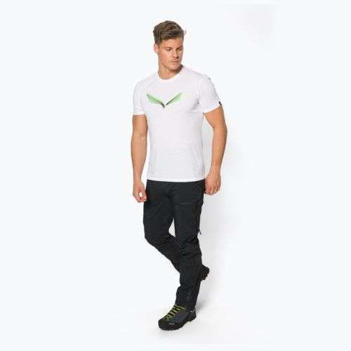 Maglietta da trekking Salewa Lines Graphic Dry optical bianca da uomo