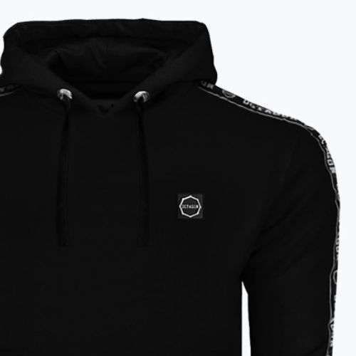 Felpa con cappuccio Octagon Stripe da uomo, nero