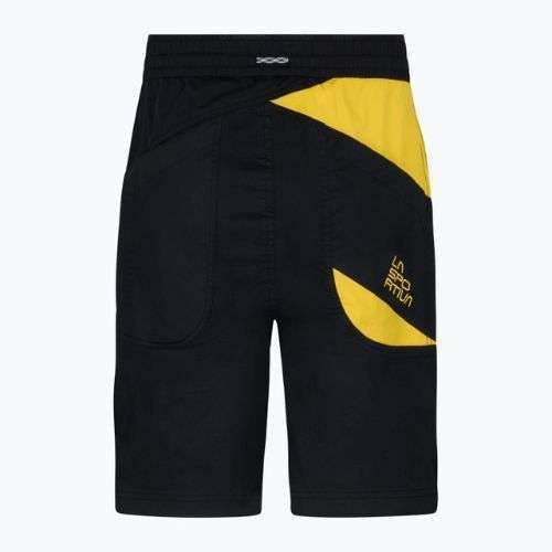 Pantaloncini da arrampicata La Sportiva da uomo Bleauser nero/giallo