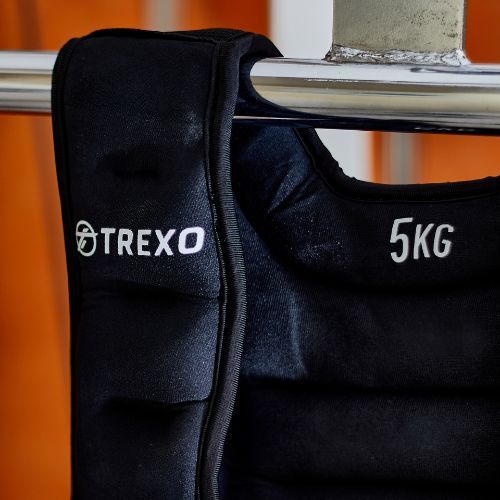 TREXO WV-05 Gilet per allenamento con i pesi da 5 kg nero