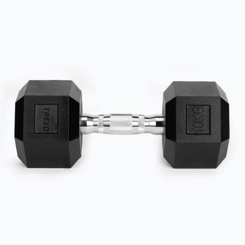 Manubri gommati TREXO Hex da 10 kg