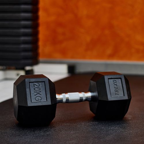 Manubri gommati TREXO Hex 20 kg