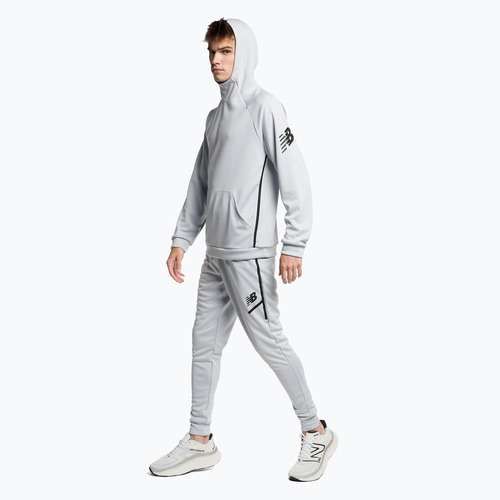 Felpa con cappuccio da allenamento New Balance Tenacity Football da uomo, alluminio chiaro