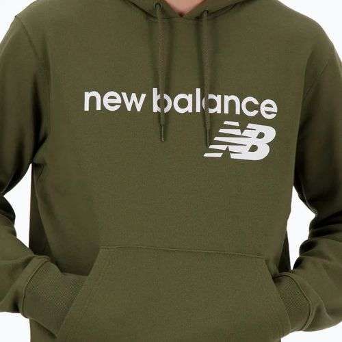 Felpa con cappuccio New Balance Core Fleece Uomo, muschio scuro
