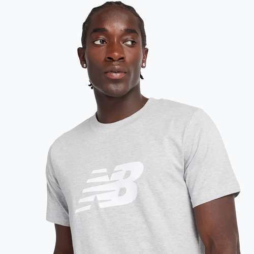 Maglietta New Balance Graphic V Flying da uomo di colore grigio sportivo