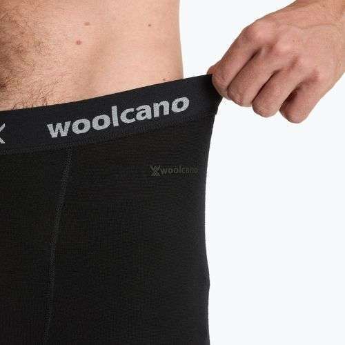 Set di biancheria intima termica da uomo SET0540 nero WOOLCANO Merino
