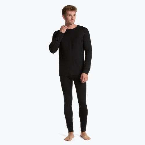 Set di biancheria intima termica da uomo SET0540 nero WOOLCANO Merino