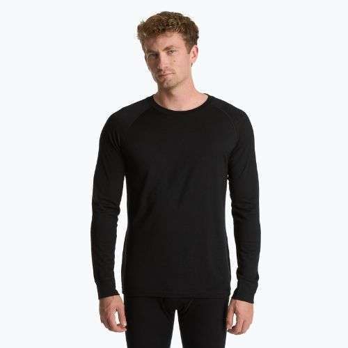 Set di biancheria intima termica da uomo SET0540 nero WOOLCANO Merino