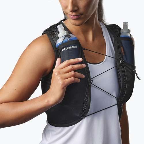 Gilet da corsa Salomon Active Skin 4 nero/metallo da donna