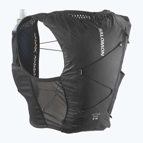 Gilet da corsa Salomon Active Skin 4 nero/metallo da donna