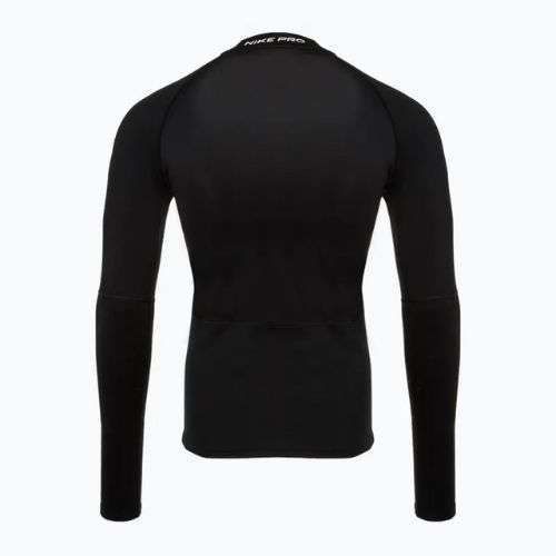 Maglia a maniche lunghe da allenamento Nike Pro Dri-Fit Warm bianco/nero da uomo