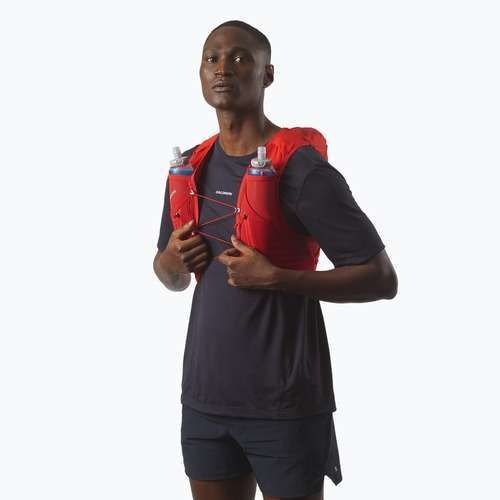 Gilet da corsa Salomon ADV SKIN 12 Set flame scarlet/haude red