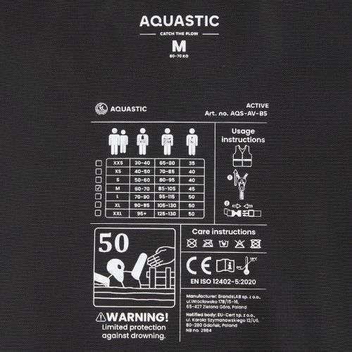Gilet di assicurazione AQUASTIC Active 50N nero