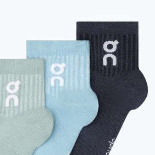 On Logo Sock Mid 3 paia lavaggio/navy