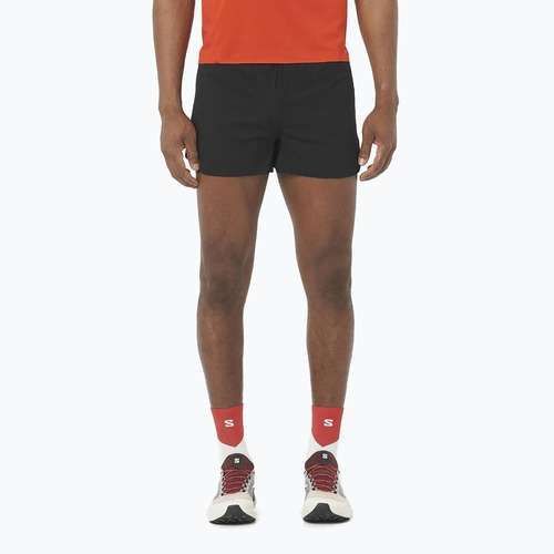 Pantaloncini da corsa Salomon S/Lab Speed Spl 3" uomo nero profondo / rosso fuoco