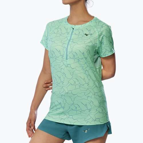 Maglietta da corsa da donna Mizuno Graphic Trail Tee neo mint