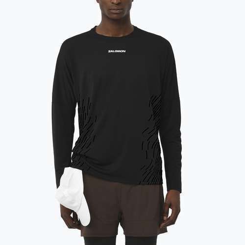 Maglia a maniche lunghe da corsa uomo Salomon Sense Aero GFX nero profondo