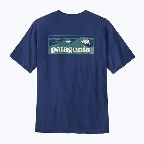 T-shirt Patagonia Boardshort Logo Pocket Uomo Responsibili clement blue