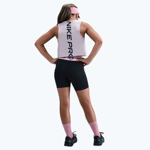 Pantaloncini Nike Pro Dri-Fit 5" da bambino nero/med soft pink/bianco