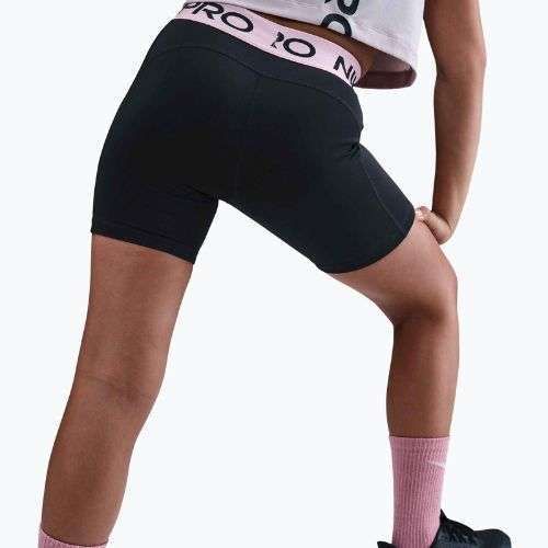 Pantaloncini Nike Pro Dri-Fit 5" da bambino nero/med soft pink/bianco