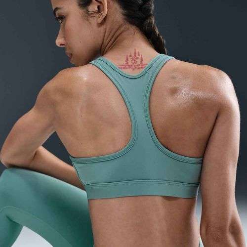 Reggiseno da allenamento Nike Swoosh Light Support cannon/bianco