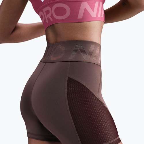 Shorts da donna Nike Pro Sculpt High Waisted 5" Biker tattoo/burgundy crush/white