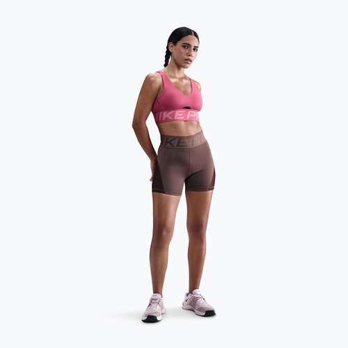 Shorts da donna Nike Pro Sculpt High Waisted 5" Biker tattoo/burgundy crush/white