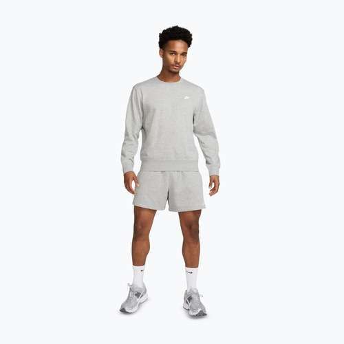 Felpa uomo Nike Club French Terry Crew dark grey heather/white