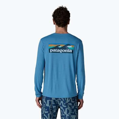 Maglia a maniche lunghe da uomo Patagonia Capilene Cool Daily - Boardshort Logo shore blue/light shore blue x-dye