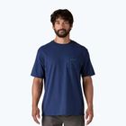 T-shirt Patagonia Boardshort Logo Pocket Uomo Responsibili clement blue