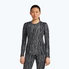 Maglia da trekking a manica lunga da donna Icebreaker Merino 260 Tech Vertex Crewe Delta Lines AOP black/snow/j