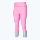 Leggings Mizuno Impulse Core 3/4 lilla in chiffon da donna