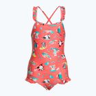 Speedo Digital Frill Thinstrap - costume intero da bambino corallo/taro/bianco