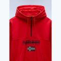 Felpa da uomo Napapijri Burgee Half Zip Hooded 2.0 rosso goji 7