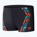 Pantaloncini da bagno Speedo Tech Print Aquashort da uomo nero/arancio 10