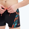 Pantaloncini da bagno Speedo Tech Print Aquashort da uomo nero/arancio 8