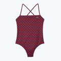 Costume intero Lacoste donna MF7264 penombra / alizarina / rosso
