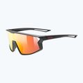 Occhiali da sole per bambini UVEX Skyryse Jr nero opaco/rosso specchiato