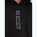 Alpha Industries Uomo Felpa con cappuccio con stampa a sbuffo, nero 5