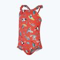 Speedo Digital Frill Thinstrap - costume intero da bambino corallo/taro/bianco 3