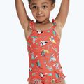 Speedo Digital Frill Thinstrap - costume intero da bambino corallo/taro/bianco 4