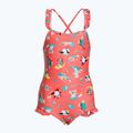 Speedo Digital Frill Thinstrap - costume intero da bambino corallo/taro/bianco