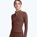 Maglia donna a manica lunga JOYINME Motion LS 1/4 Zip castagna