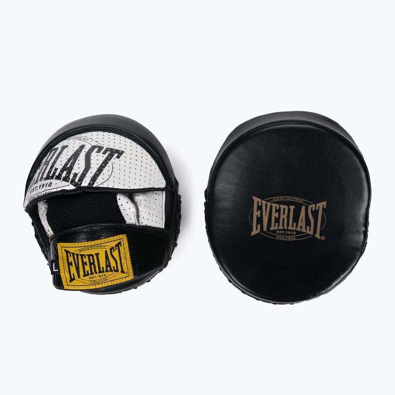 Everlast 1910 Pro Mantis Mitts dischi da allenamento bianchi e neri EV4800 2