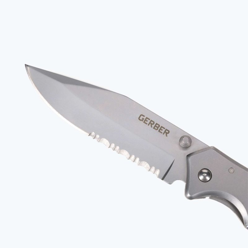 Gerber Paraframe II Folder Coltello da trekking seghettato in argento 3