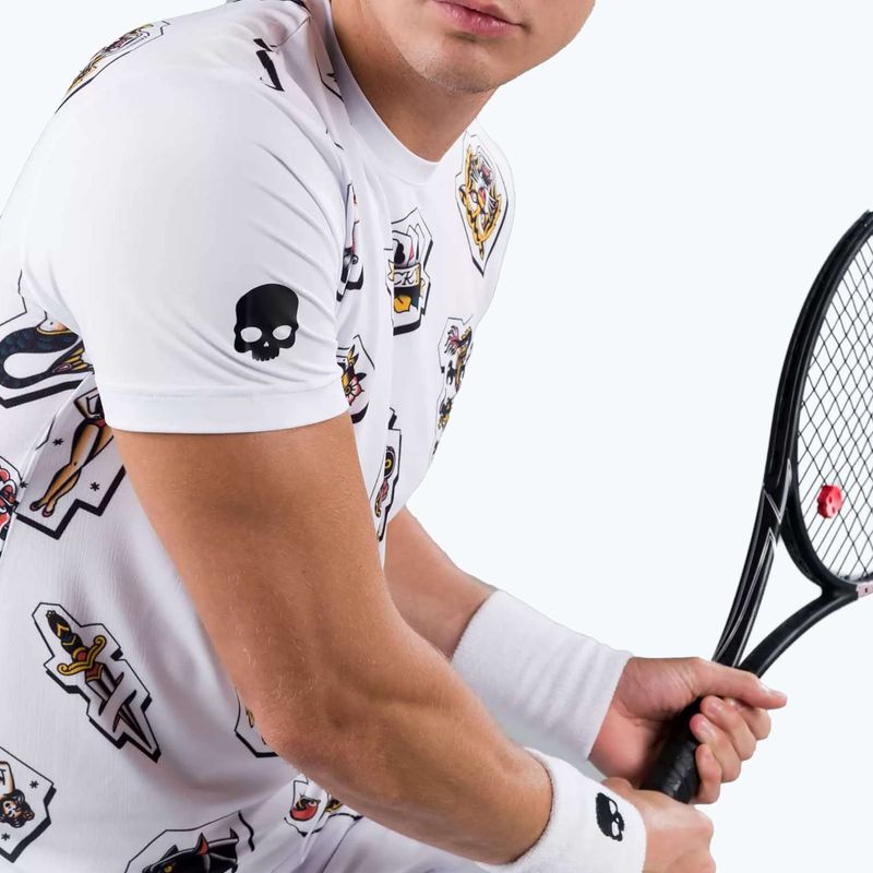 Maglietta da tennis da uomo HYDROGEN Tattoo Tech bianco 4