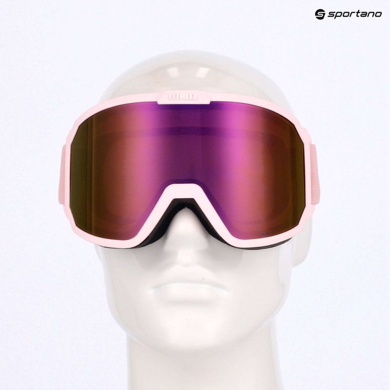 Bliz Rave opaco polvere rosa/marrone rosa multi occhiali da sci 8
